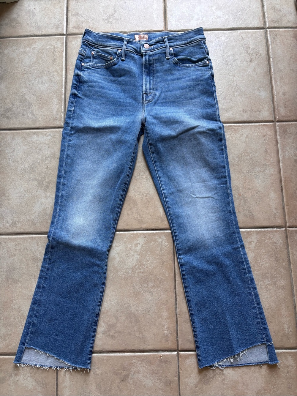 MOTHER Insider Crop Step Fray - Out of the Blue